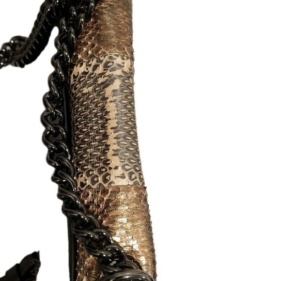 Coach Swagger Shoulder Bag 20 in Metallic Striped Mixed Snakeskin - Picture 4 of 16